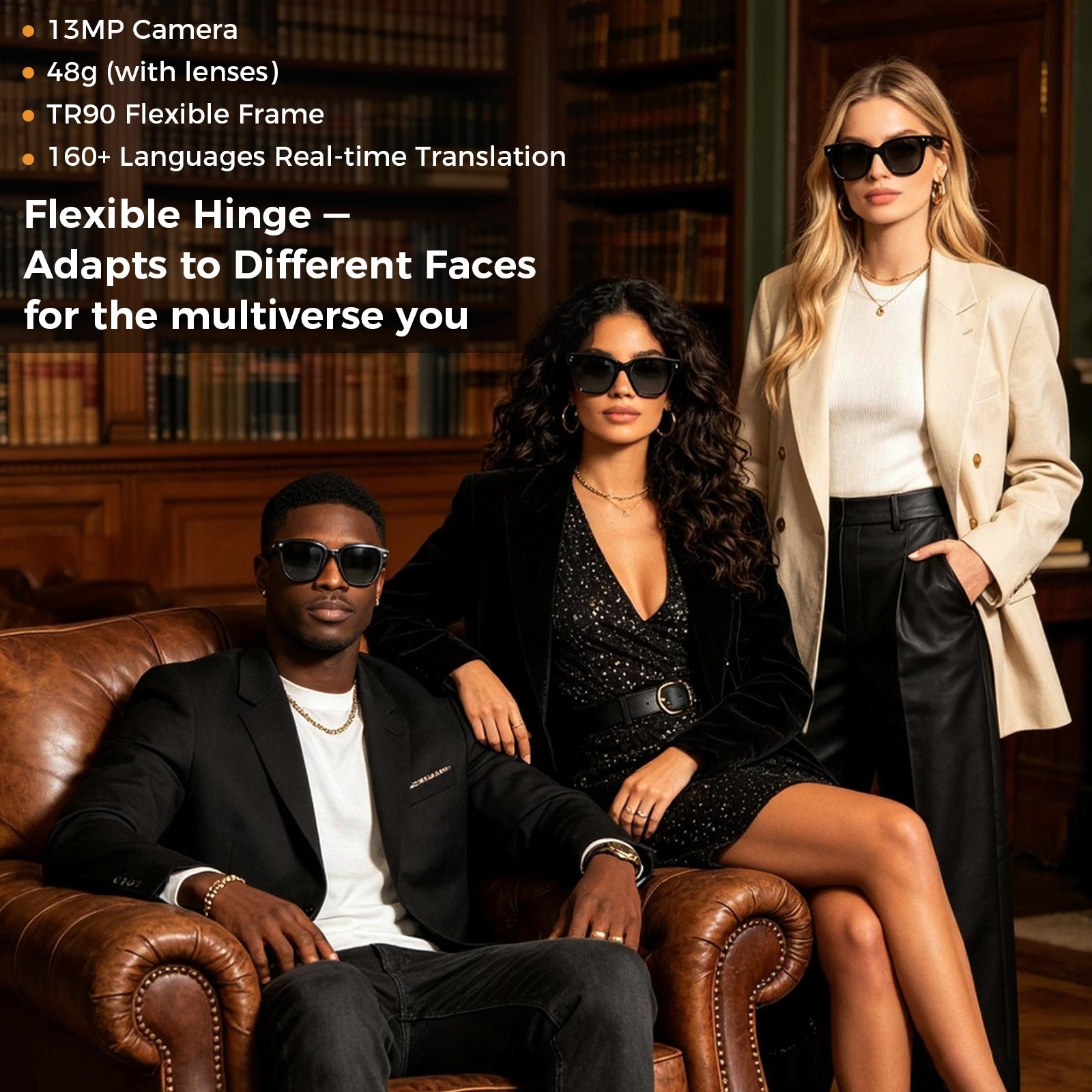 Flexible hinge adapts to different faces